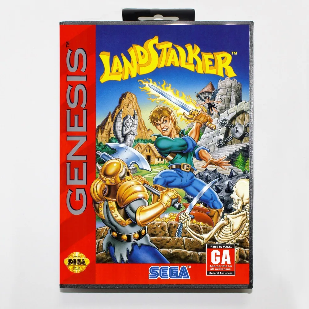 Игровой картридж Landstalker 16 бит игровая карта MD с розничной коробкой для Sega Mega Drive