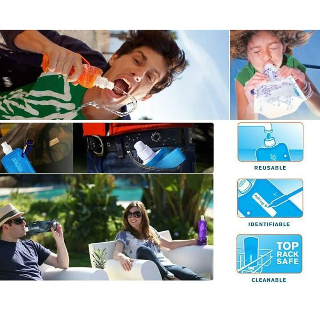 Портативная Сверхлегкая Складная Силиконовая бутылка для воды мягкая фляжка