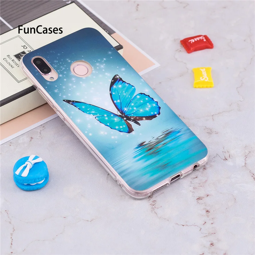 P20lite светящийся чехол на СПС Coque huawei P20 Lite Сова единорог мультфильм корпус