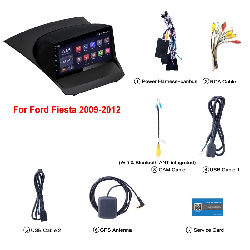 Option 2 2G ram 32G rom 9 дюймов Android 8,1 Автомобильная dvd-навигационная система для Ford Fiesta 2009- мультимедийная система - Цвет: Option 2