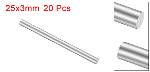 25mmx3mm Uxcell 20 шт. нержавеющая сталь 10 мм/15 мм/20 мм/25 мм/30 мм/35 мм длинные 3 мм в диаметре вал круглый стержень для DIY игрушка радиоуправляемая машина часть - Цвет: 25mmx3mm