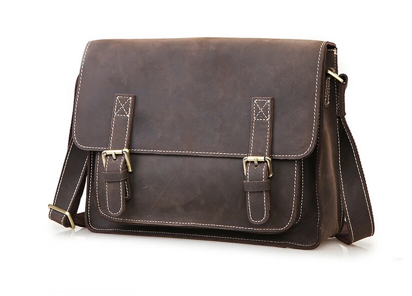 Сумка мессенджер мужская из натуральной кожи в стиле ретро|men handbag|genuine leather men bagmen