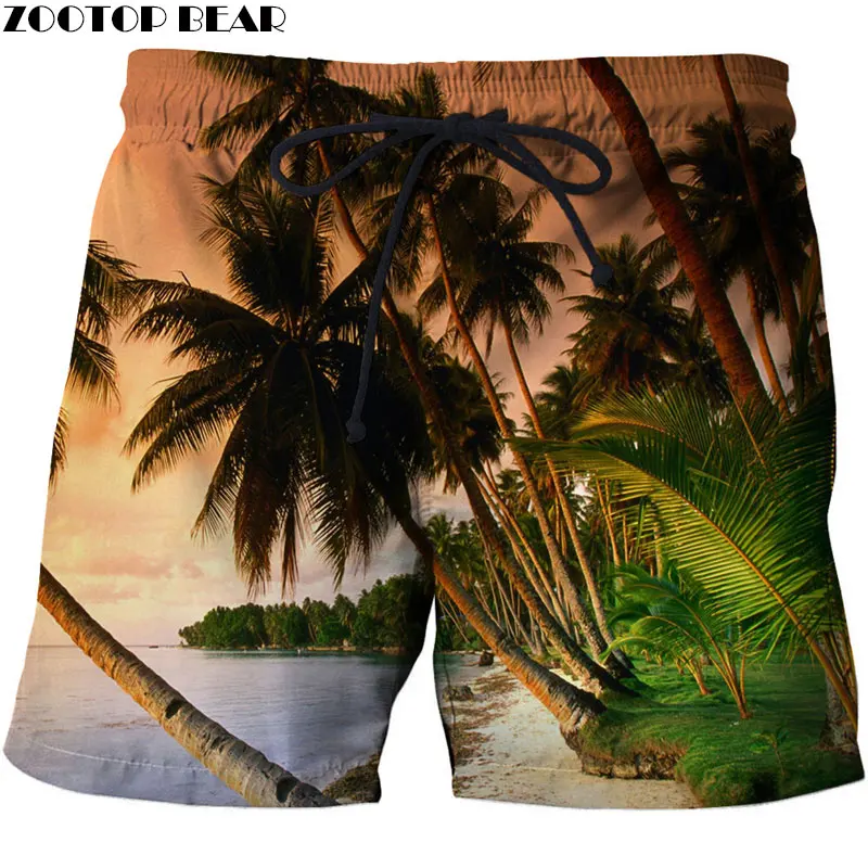 

Palm Tree Men 3d Ston Printed Beach Short Men Short 3d Fashion Swimwear Quick Dry Pant Board Shorts Plage DropShip ZOOTOP BEAR