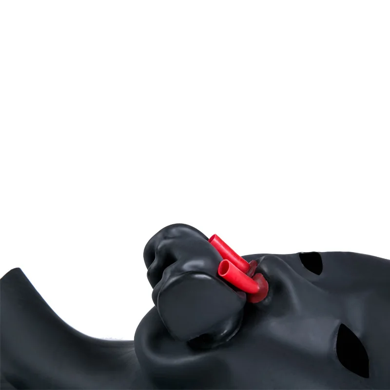 Latex Sex Mask Bondage Hood Adult Fetish Toys Bdsm Zipper With Open Mouth Gag Slave Games For Couples | Красота и здоровье