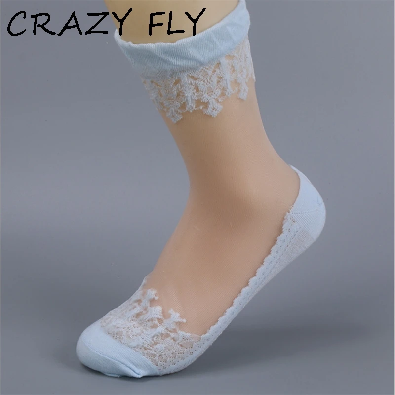 Магазин crazy fly женские прозрачные носки из мягкого шелка с прозрачной сеткой