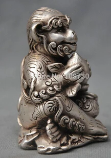 Бесплатная доставка 5 ''китайская Серебряная бронзовая фэн-шуй Зодиак