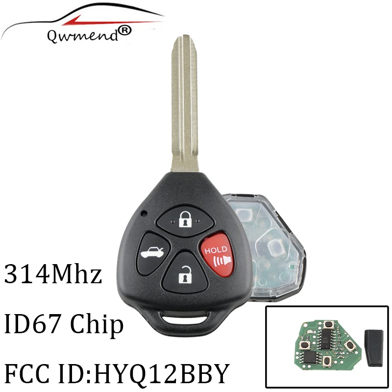 Для Toyota ключ HYQ12BBY 3 + 1 кнопки дистанционного ключа автомобиля для Camry 2007 2010 Камри