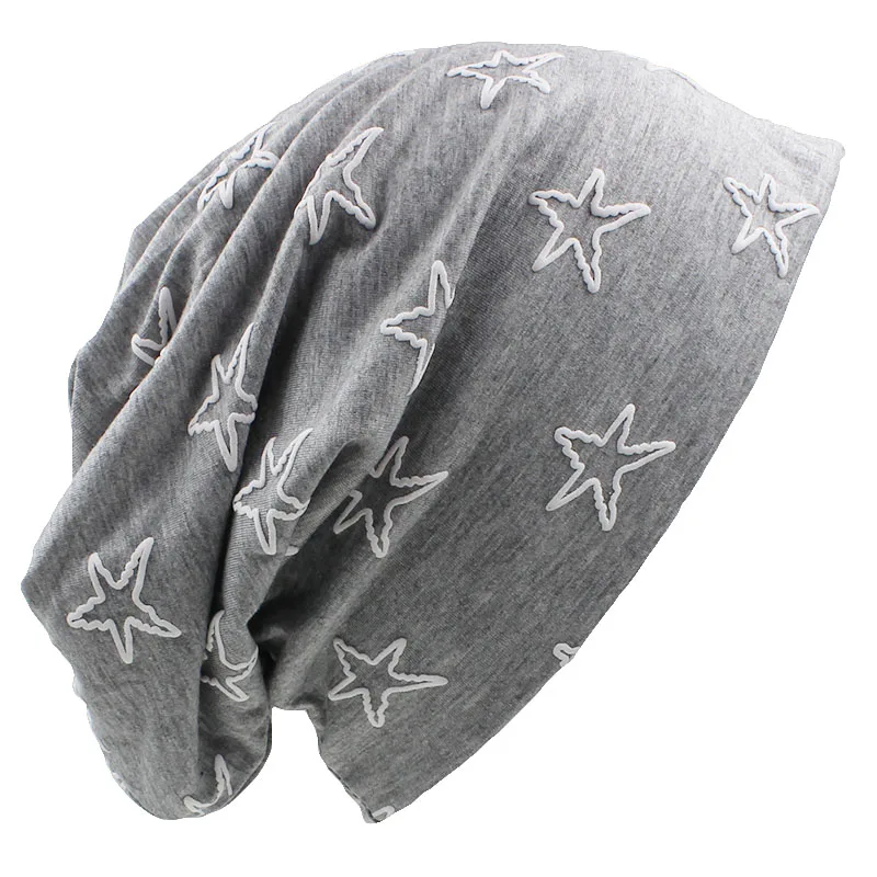 Lovingsha Для женщин Beanies звезды Дизайн Для мужчин шляпа моды взрослых Марка осень-зима Шапки для девочки тонкий мальчик шапка женская шляпа Кепки HT070 - Цвет: Серый