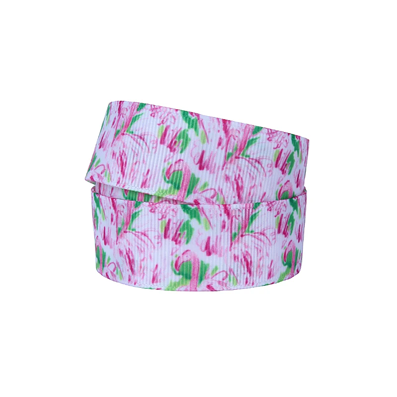 Лента FLRA (50 ярдов/партия) ленты в рубчик с принтом фламинго|printed grosgrain ribbon|grosgrain