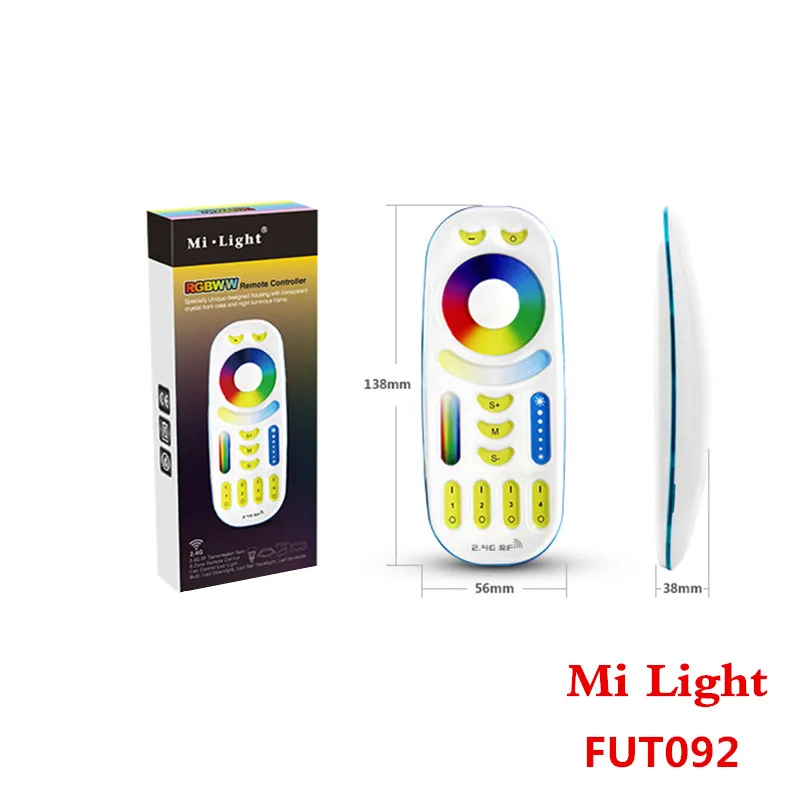 

Mi Light 2,4 GHz 4 Zone RGB + CCT пульт дистанционного управления FUT092 с подсветкой для всех Mi-Light CCT + RGB и лампочка с затемнением/LED контроллер