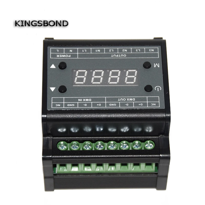 DMX302 DMX triac диммер СВЕТОДИОДНЫЙ регулятор яркости AC90V-240V 50 Гц/60 Гц Выход Высокое напряжение 3 канала 1A/CH для светодиодной панели свет