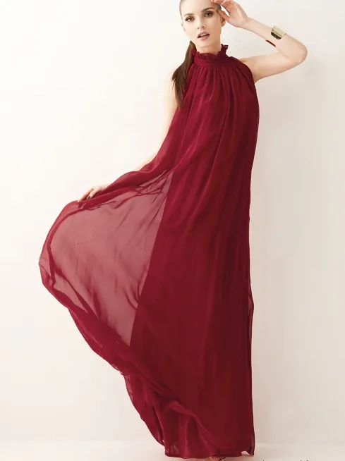 2021 женские летние богемные длинные шифоновые вечерние платья с лямкой на шее и