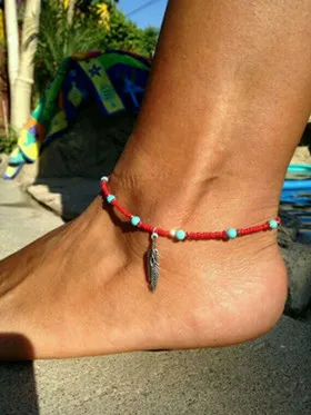 Dongmu ювелирные изделия ручной работы летний ножной браслет бусы Бохо босиком пляж богемский браслет на лодыжку хиппи стиль бисером лодыжки браслет - Окраска металла: Покрытие антикварным золотом