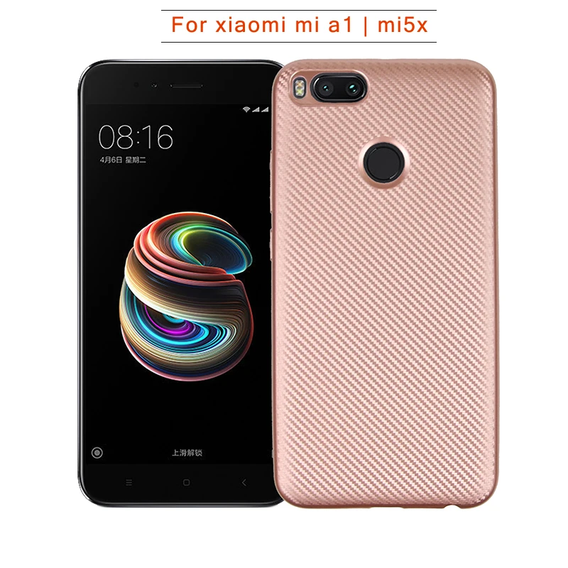 Carbon fiber silicone case for xiaomi mi a1 mia1 funda coque hoesje soft tpu cover xiomi mi5x 5x kryt tok etui carcasa kilifi |