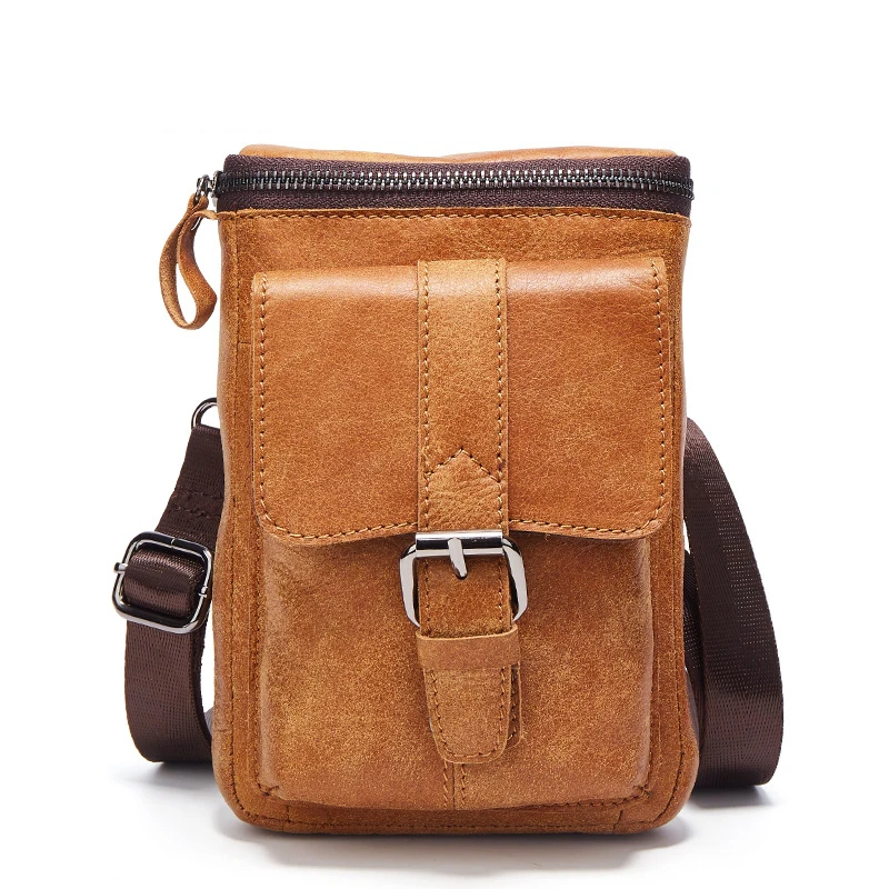 Мужская сумка из натуральной кожи 14 х20 см|genuine leather men bag|leather man bagssmall messenger bag |