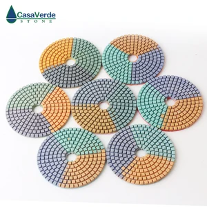 7 шт.компл. 3,0 мм толщина 4 дюйма Алмазные 100 мм влажные полировальные колодки для влажной полировки гранита, мрамора и искусственного камня