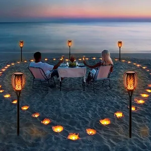 IP65 солнечные огни танцующий пламя LED наружные мерцающие факелы фонарь Водонепроницаемый для сада патио двора бассейна Свадебные украшения