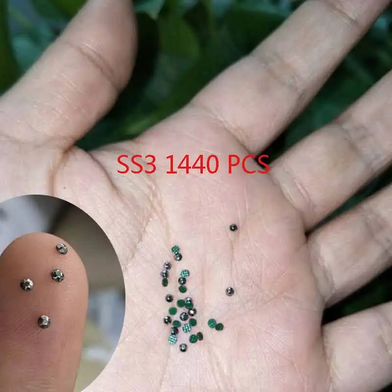 Акриловые туфли Mine Silver SS3 Стразы 1440 шт. аппликация горячей фиксации плоская
