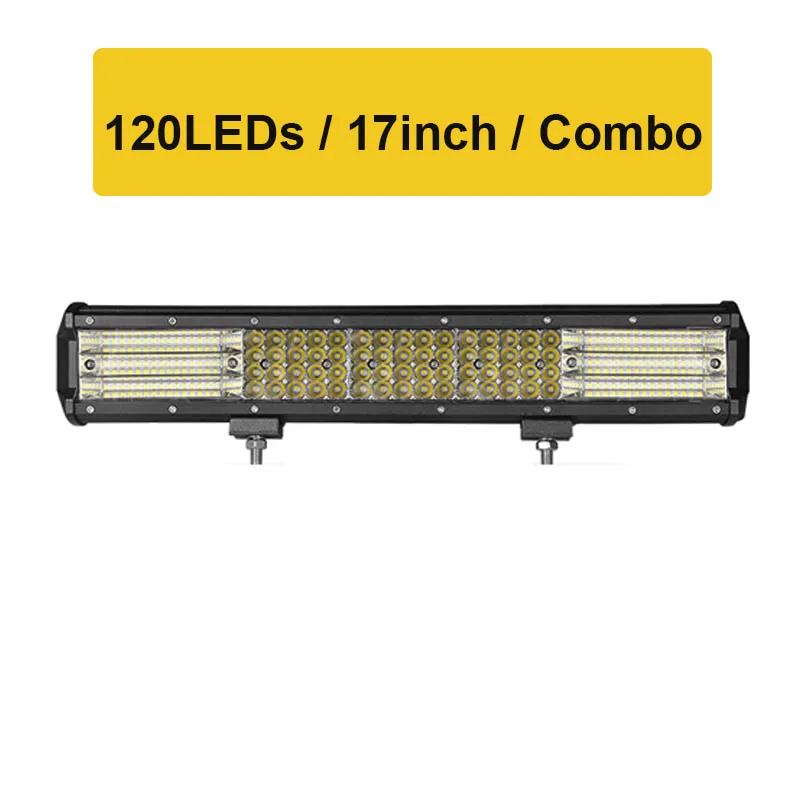 17inch combo 10D Quad строк, размер: 4-36 дюймов светодиодный бар светодиодный светильник бар для автомобиля Трактор Лодка OffRoad бездорожье 4WD 4x4 грузовик внедорожник ATV дальнего света 12V 24V - Цвет: 17inch combo