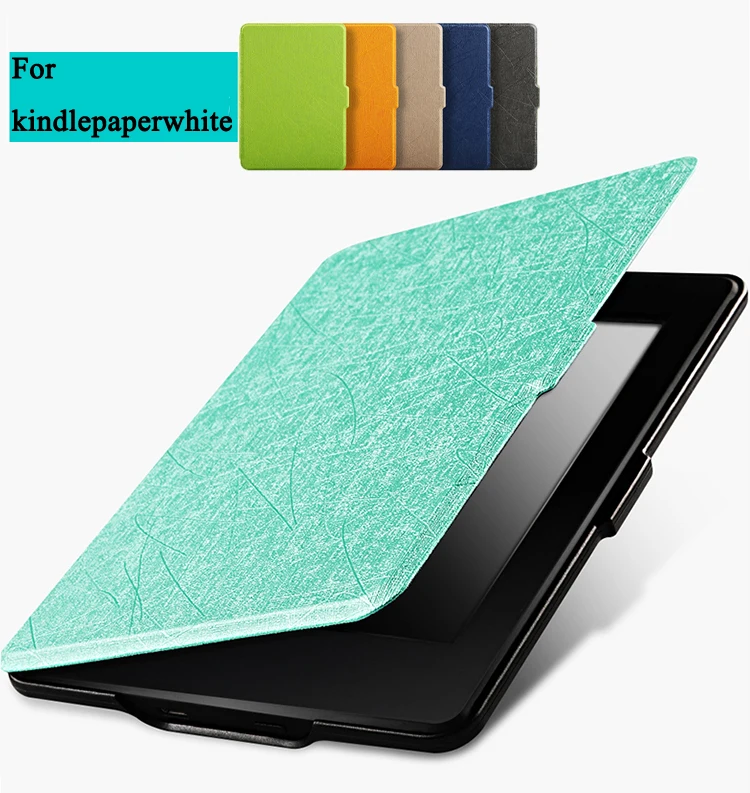 Ультратонкий чехол с шелковым узором Магнитный из искусственной кожи для Amazon Kindle