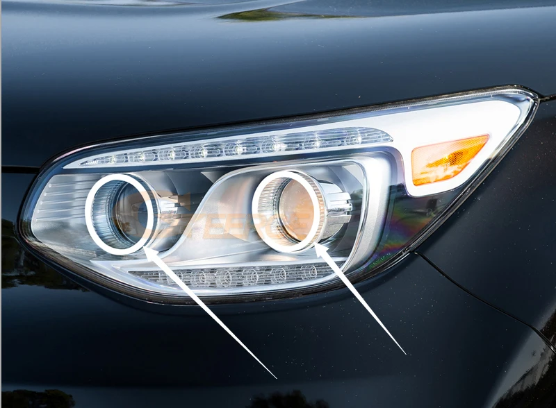 Для Kia Soul EV светодиодный галогенный фонарь RF Bluetooth APP контроллер многоцветный ультра яркий RGB комплект светодиодов «глаза ангела»