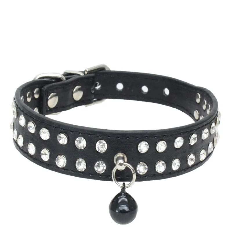 Красивый ошейник с двумя рядами кристаллов для собак кошек и ошейничок товары