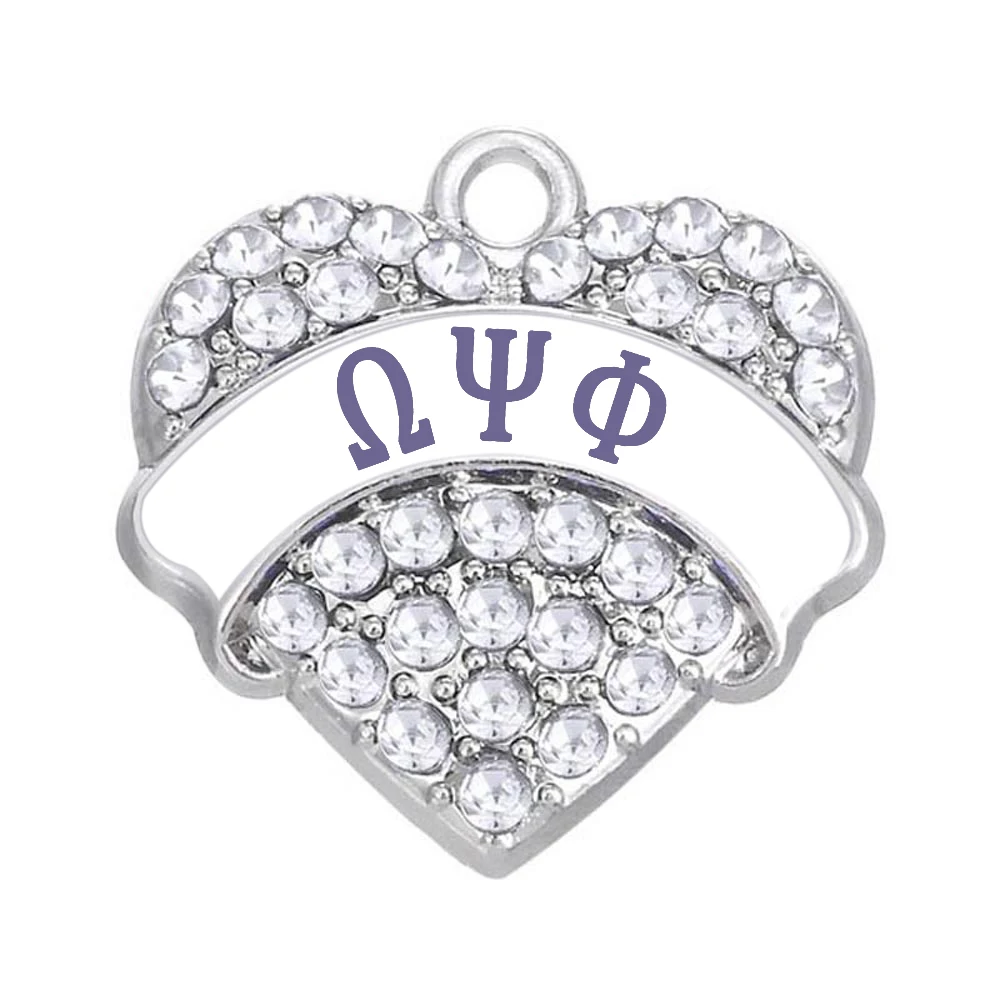 Подвеска с кристаллами в виде сердца греческого алфавита|Шармы| |