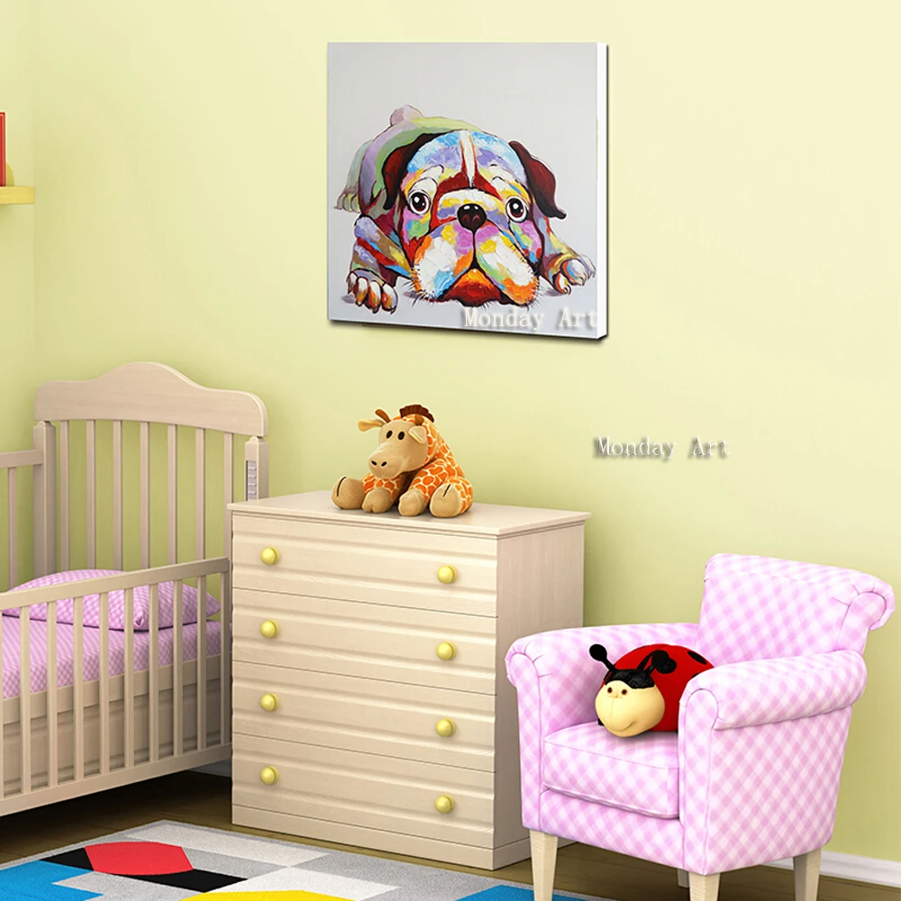 Животное Искусство Ручная роспись акриловое холст Масляные картины красочная