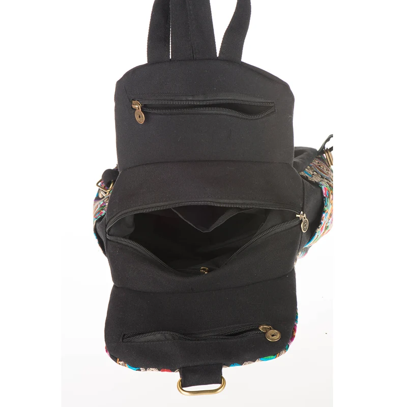 Национальный вышитый логотип элитного бренда рюкзак этнический хлопок бохо