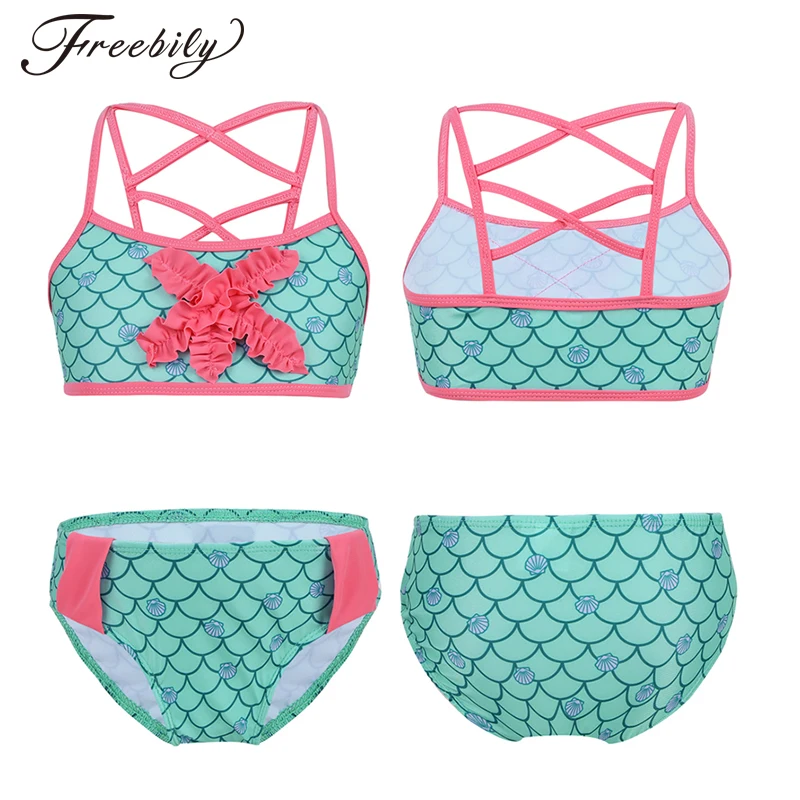 Freebily/купальный костюм для девочек комплект из 2 предметов плавания детский
