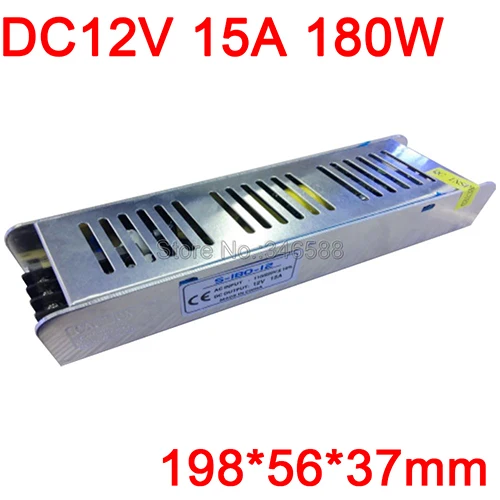 12V 15A 180W AC110V 220V постоянного тока до DC12V AC-DC постоянного Напряжение драйвер переключатель Питание изящный полосатый Размер 12V 3A 5A 8.5A 10A 12.5A 15A 20A 25A 30A - Цвет: 12V 15A 180W