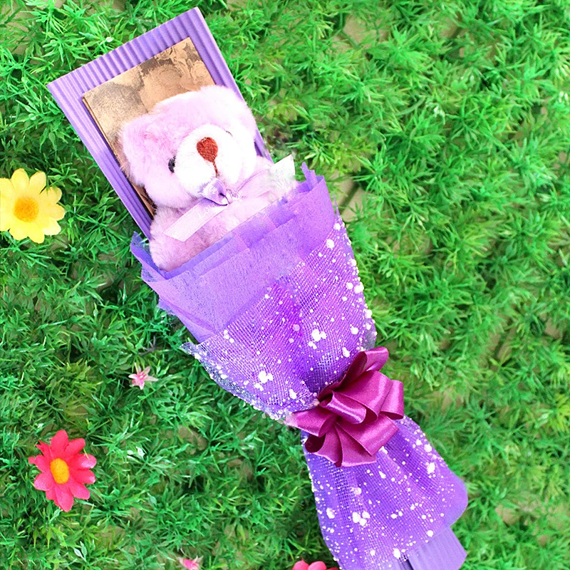 

Charming Cartoon Bouquet Christmas Home Decoration Bear Artificial Flowers Valentine Birthday Graduation Gift