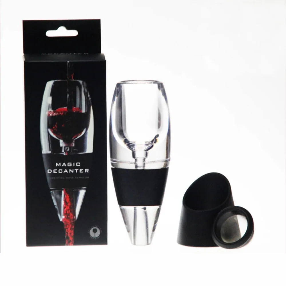 With Retail Box Мини Прозрачный аэратор для красного вина, магический графин, необходимый для вина, Быстрый аэратор для вина, бункер, набор фильтров для бара, эфирное оборудование - Цвет: With Retail Box