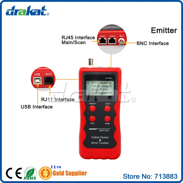 RJ45 RJ11 с байонетным коаксиальным разъемом USB Telecom инструмент для поиска