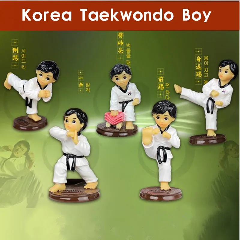 5 шт./компл. Корея тхэквондо Обувь для мальчиков Фигурки автомобиля Куклы