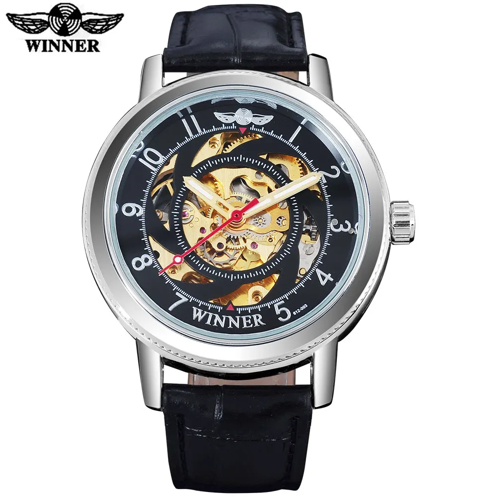 Часы-скелетоны WINNER Мужские механические люксовый бренд модные спортивные