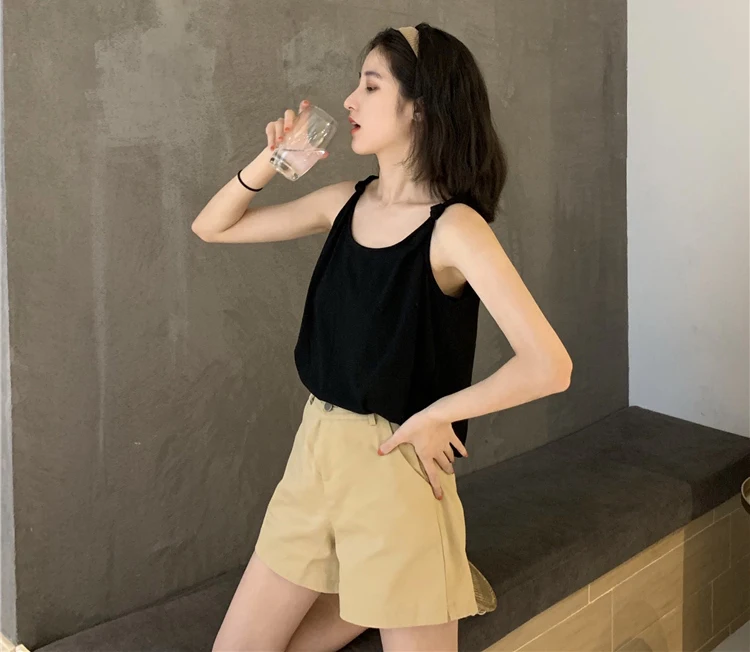 Jielur Women Tank Top Hipster Solid Color Camis Tops Female Vintage Roupas Feminina Chicly New Summer Top Women 4 Colors