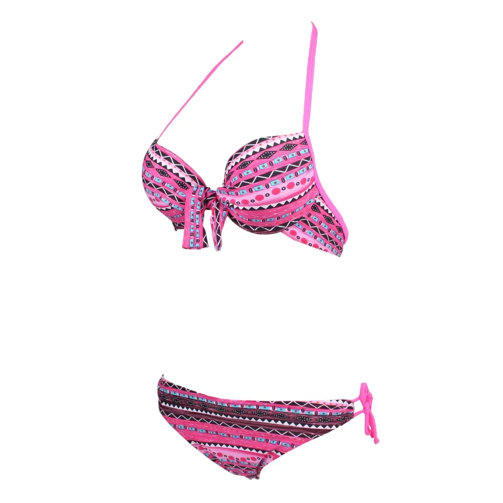 2019 г. женские разноцветные купальники пуш-ап с рюшами в богемном стиле | Женская