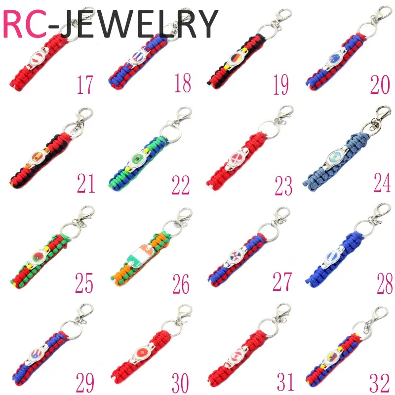 33 Fashion Turkeyflag Survival Paracord Keychains Millitary Hook Keychain Stainless Steel Ring handmade Weave Free shipping | Украшения и