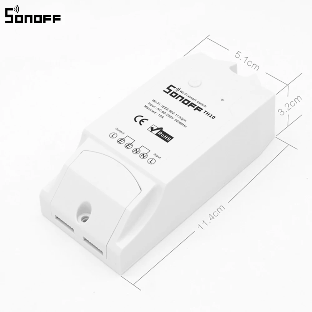 Sonoff TH10 Wi Fi Smart Switch 10A 2200 Вт беспроводные модули для автоматизации умного дома с
