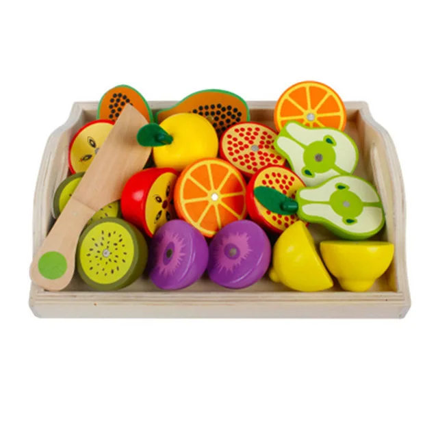 Fruit C Деревянная кухня игрушка ролевые игры миниатюрная резка фрукты овощи мать сад ребенок Раннее Образование игрушки для детей девочек - Цвет: Fruit C