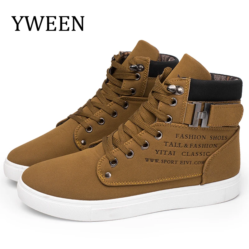 YWEEN New Men's Casual Shoes High-Top Autumn Winter Lace-up Men Ankle Boots | Обувь