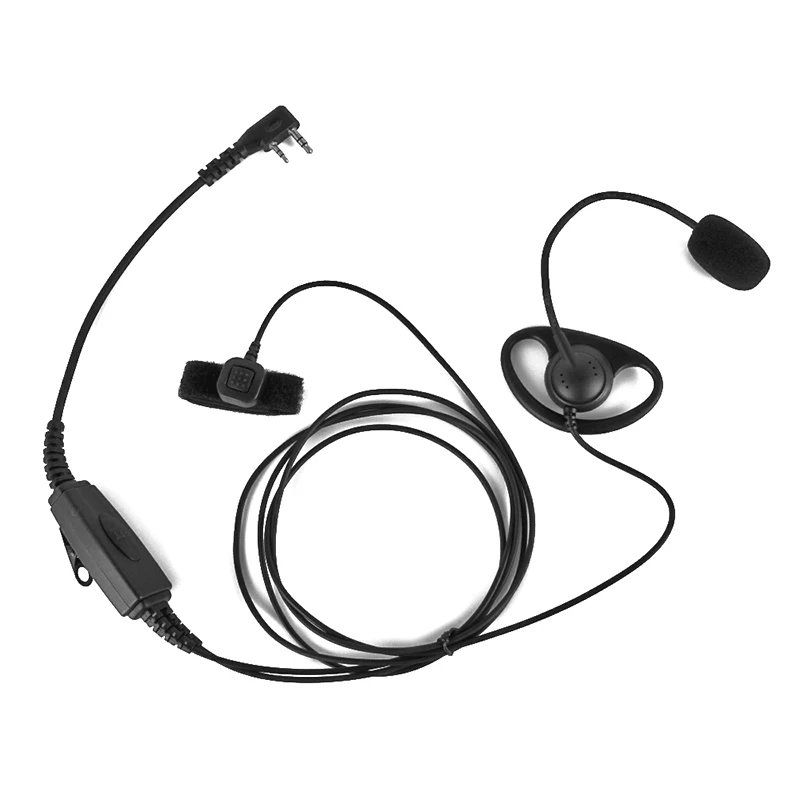 

new Earhook Tactical Headset Finger Dual PTT Mic Speaker for Kenwood Baofeng UV-5R UV-5RE Plus UV-B5 BF-F8HP Ham Radio Moto Bike