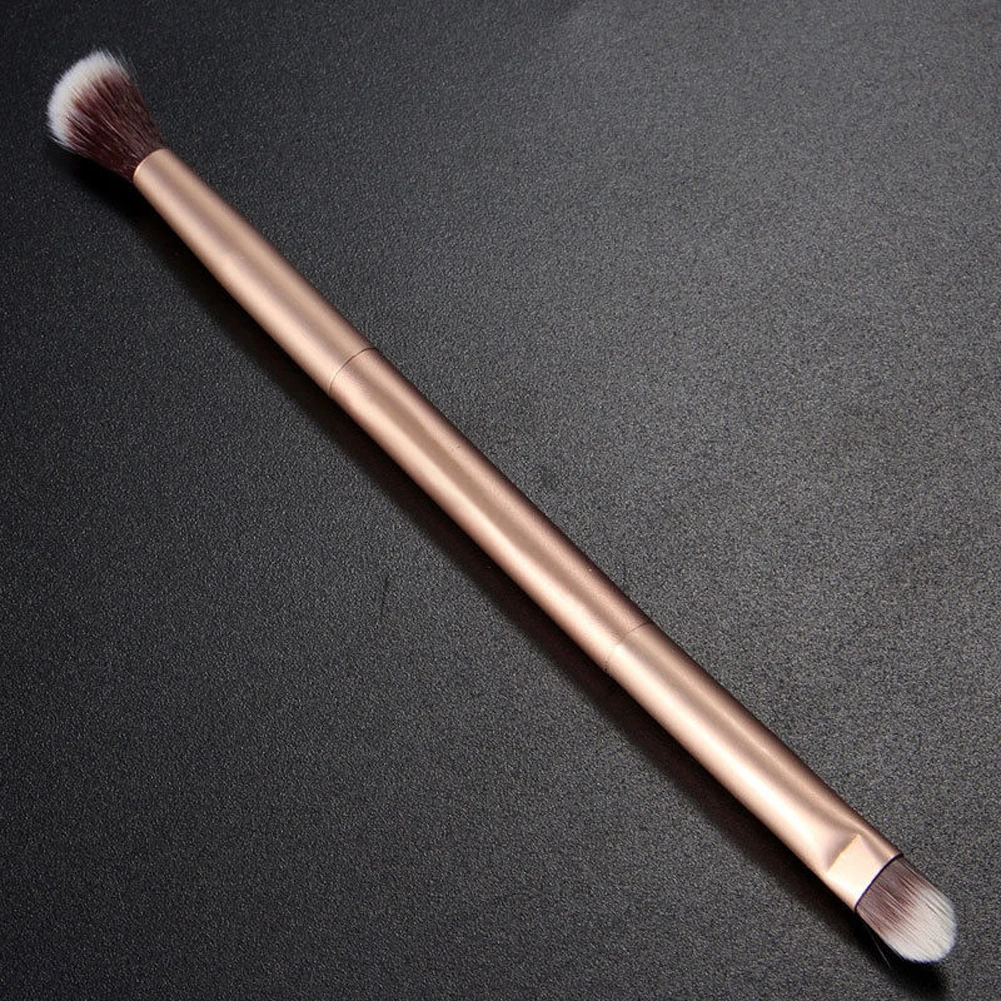 

2 Ways Double Ended Metal Handle Brush Eyeshadow Eyebrow Eye Shadow EyeLiner Eyes Makeup Contour Concealer Brush Cosmetic Tool