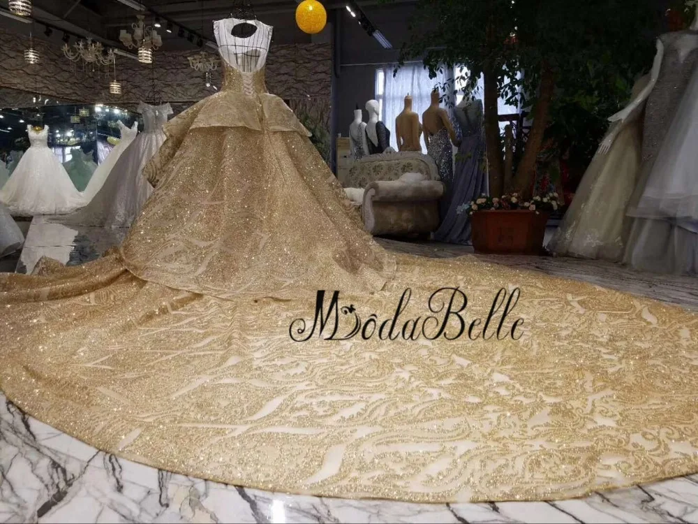 Modabelle, элегантные золотые вечерние платья с блестками, бальное платье, арабские Роскошные вечерние платья