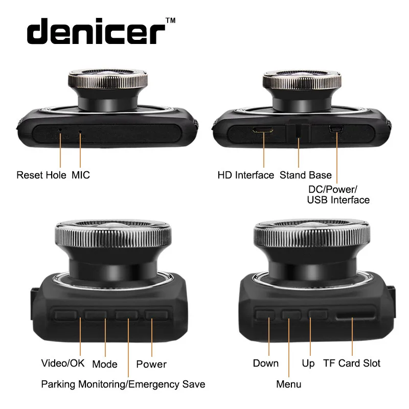 Denicer Видеорегистраторы для автомобилей Dashcam Full HD 1080p видео Регистраторы