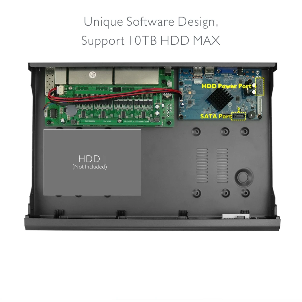 Doerguin 16CH 5MP/4MP PoE NVR Smartviewer поддержка H.265 IP-камер совместимых с 1x10 ТБ HDD протокол Onvif RTSP