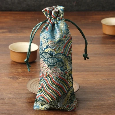 Очень длинная подарочная упаковка с рисунками удачи сумка из шелковой парчи на