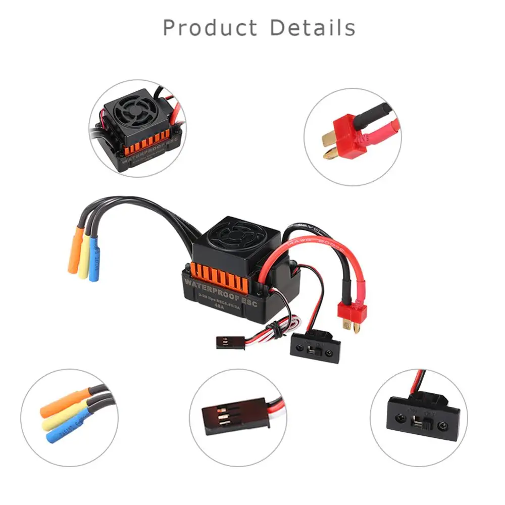 

Waterproof F540 4370KV Brushless Motor + 45A ESC Combo for 1/10 RC Car Truck