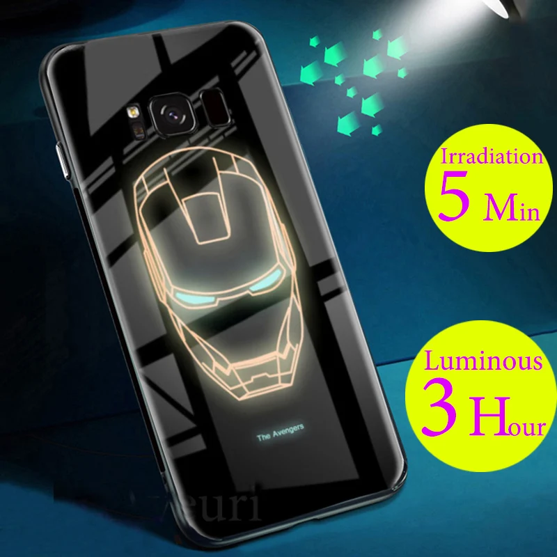 Роскошный светящийся Чехол для очков Samsung Galaxy S8 S9 Plus Note9 Marvel чехол накладка Note 9 8